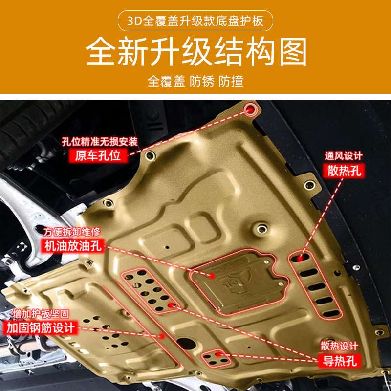 适用于标致3008/307/308/408/508/4008/5008汽车发动机底盘下护板
