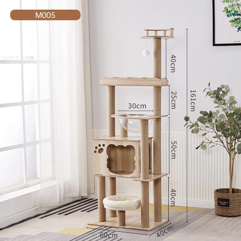 木质猫爬架大型太空舱猫窝猫树一体猫架子猫抓板猫抓柱猫跳台