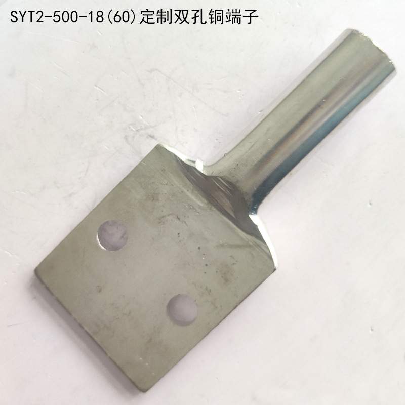 双孔铜鼻子 贰眼铜端子 多孔接头定置 平板铜线耳SYT2-500-18(60)
