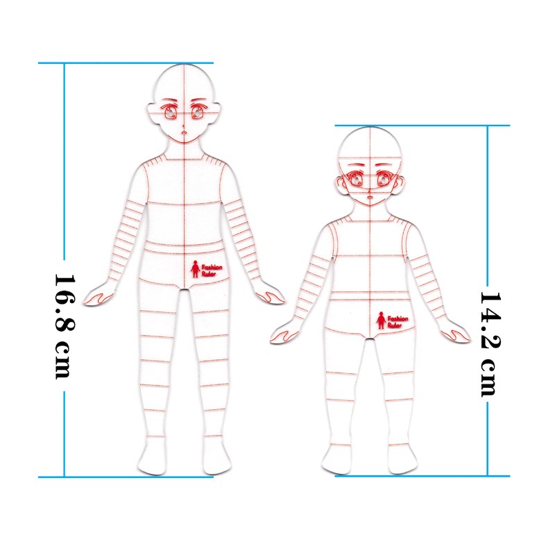 心野母型童装手绘款式图模板尺服装设计中小童款式图尺子