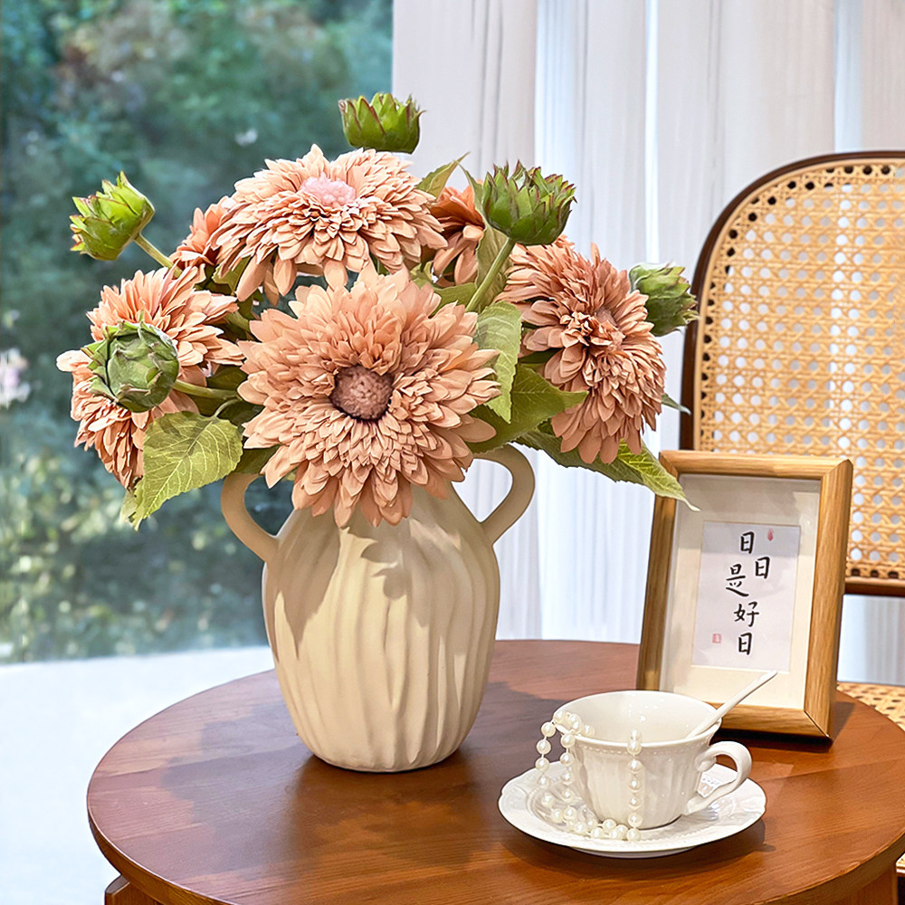 齐美人造花向日葵家居家具客厅桌饰假花丝质花饰花卉装饰