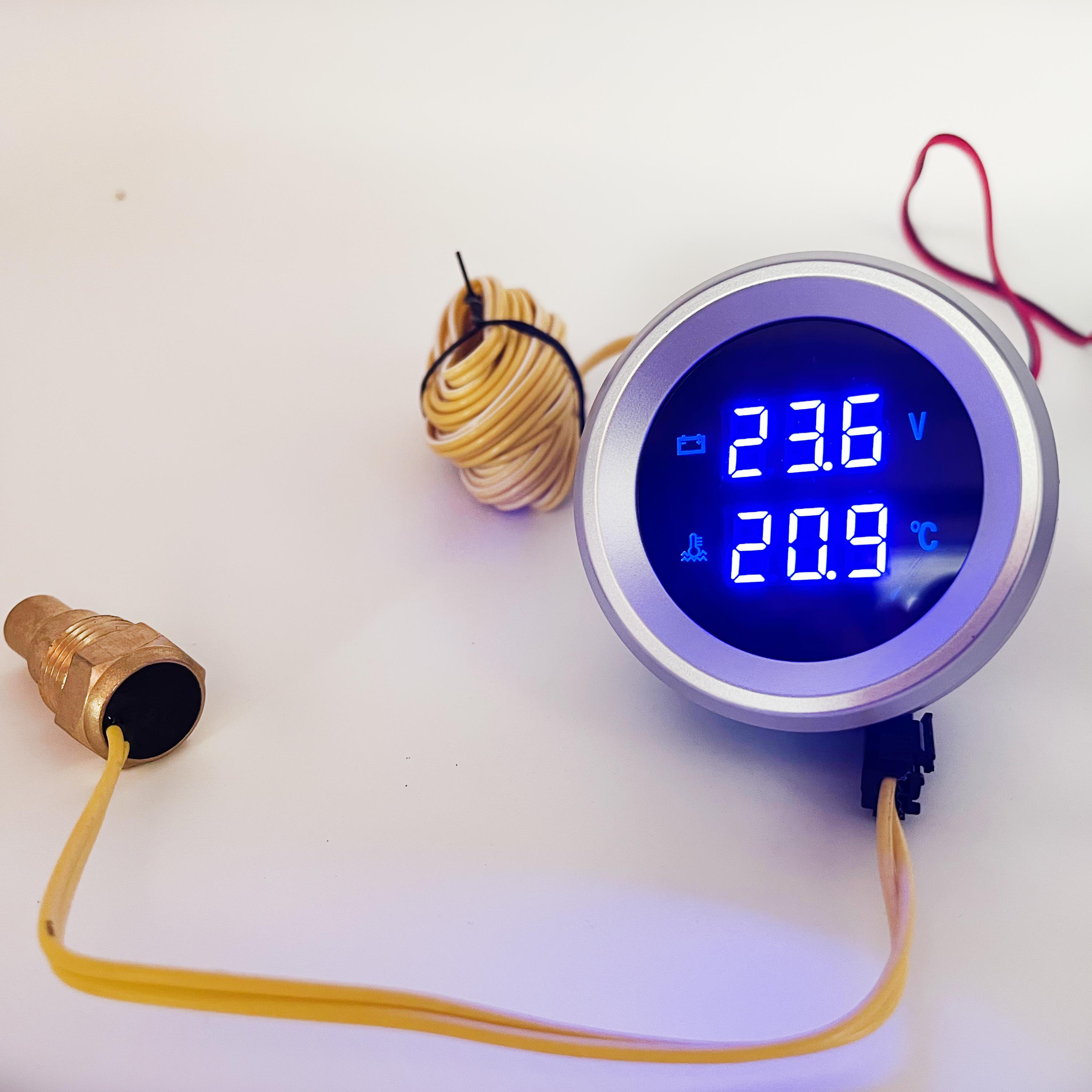 农用车挖机铲车装载机数显水温电压表防水组合仪表12V24V电压通用
