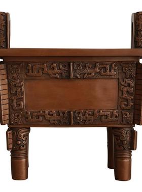 铜鼎摆件紫铜司母戊鼎四方鼎摆件客厅店铺公司开业礼品仿古大号