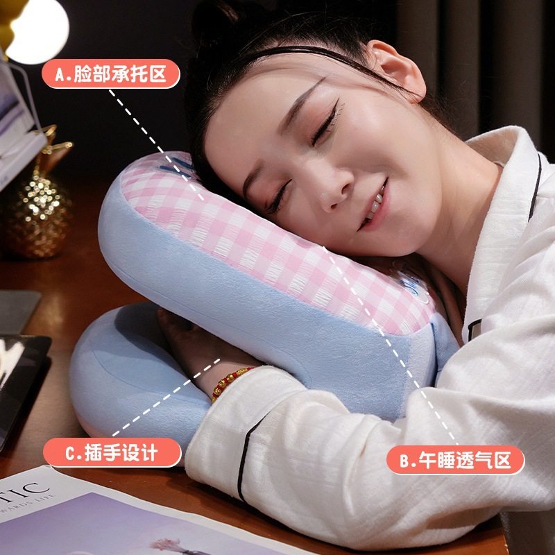 冰丝格子午睡枕办公室学生趴午睡睡枕午休儿童神器趴趴教室枕头枕,居家布艺,午睡枕,淘宝优惠券,粉丝福利购,淘宝优惠卷