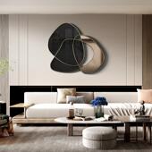 客厅墙面装 饰品不锈钢立体壁饰挂饰饭厅玄关背景墙上轻奢金属挂件