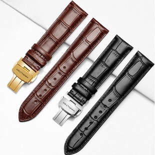 汉密尔顿真皮手表带蝴蝶扣 原装汉米尔顿卡其爵士永恒表带20 22mm