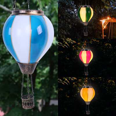 太阳能热气球灯笼Hot Air Balloon Solar Lantern庭院拼色装饰灯