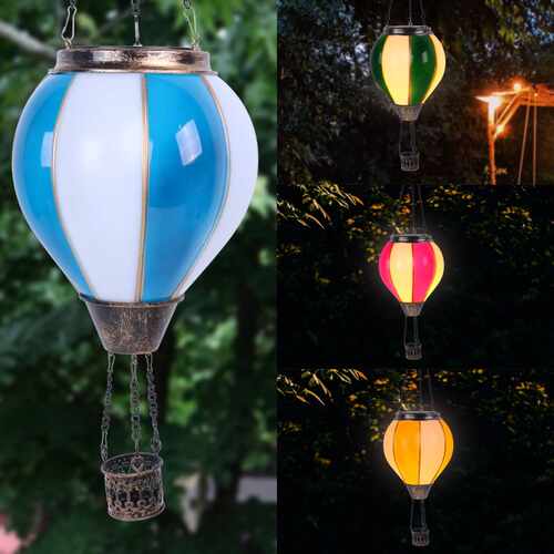 太阳能热气球灯笼Hot Air Balloon Solar Lantern庭院拼色装饰灯
