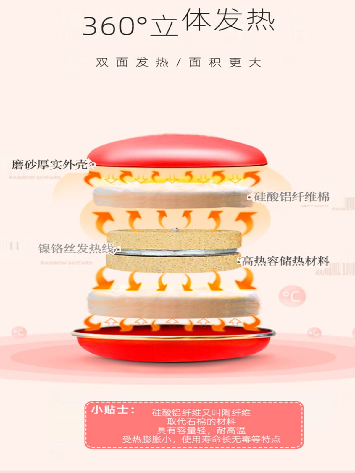 철제 겨울철 충전식 손난로 무수 방폭 자동 전원 차단 손난로  상시 온열요법 전기 가열 케이크