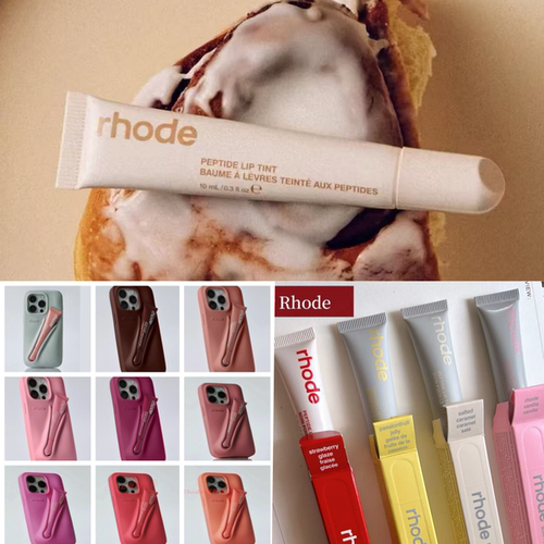 rhode肉桂卷生日限定色唇彩手机壳Hailey lip case适用于iphone16pro max唇膏壳15pro max硅胶壳14pro13唇蜜