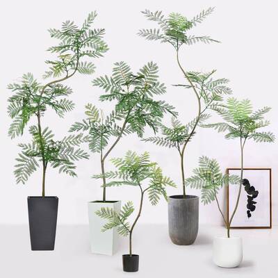 楹家居客厅大型植盆葵物装饰假散尾仿真蓝花蓝花楹、栽南天竹仿真