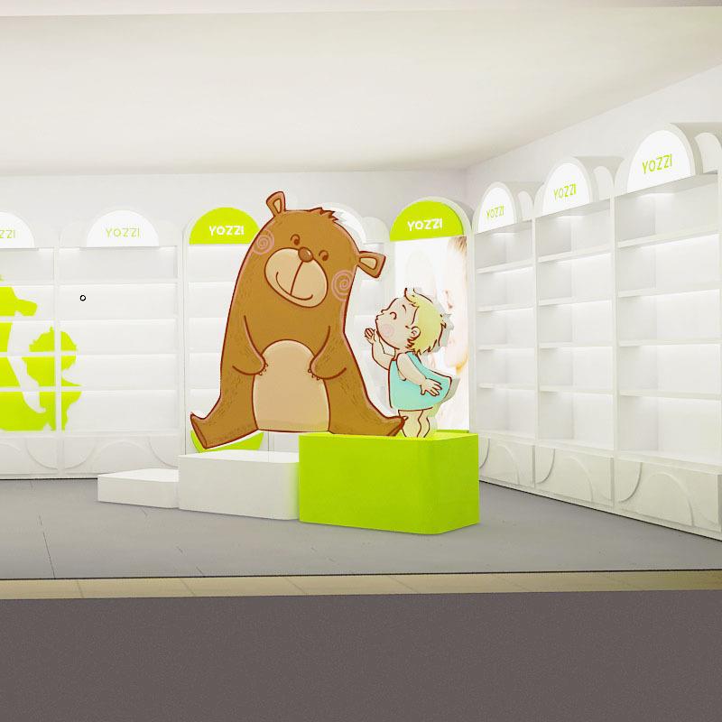 服装店母童装展示柜婴用坊品展示架亚克PVG示力设计童装服饰中岛