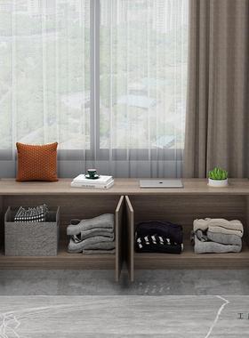 实木阳台柜17543子储物柜家用坐阳台收纳置物柜量大容可柜地矮柜