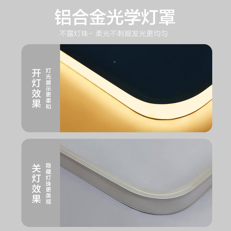 式I法式复古L镜ED浴室镜卫生2间做旧智能壁挂带灯洗CIN漱台美带框