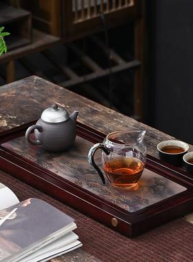 热盘变色竹制小茶台茶tssc0005具托盘中茶式家用茶海储水排水两用