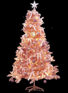 网红植绒粉圣诞树EMG圣诞节色橱窗置18米布加密圣.诞树套餐