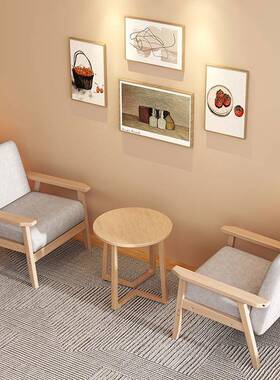 实木小型单人沙发椅子客厅背休闲52303卧单椅靠阳台椅茶几户组合