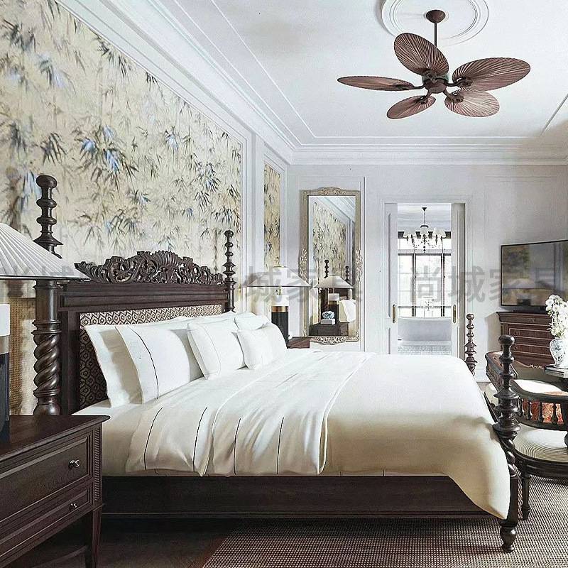 复合美式实木床主卧双人床法式软包公主大床1.5米1.8米轻奢现代