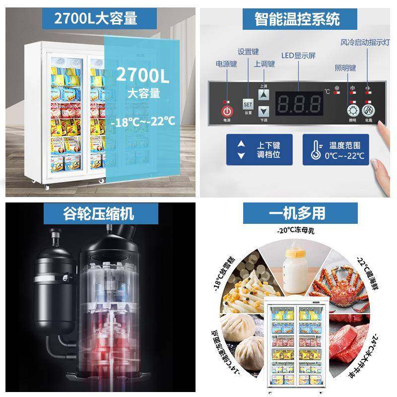 匠思冻柜无品牌/冷展示柜商用冰速冻冰柜超市包子低水饺冰箱激凌