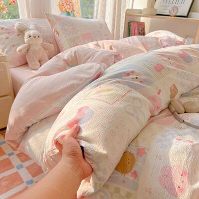 A件类母四婴级超软水棉件套卡通被套73172宿舍床单三套床品洗被套