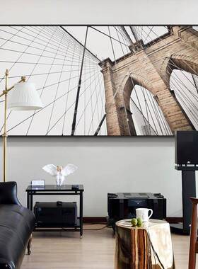 凝注视角现代简约建筑办装饰无品牌/工大幅业风公室挂画画横幅别