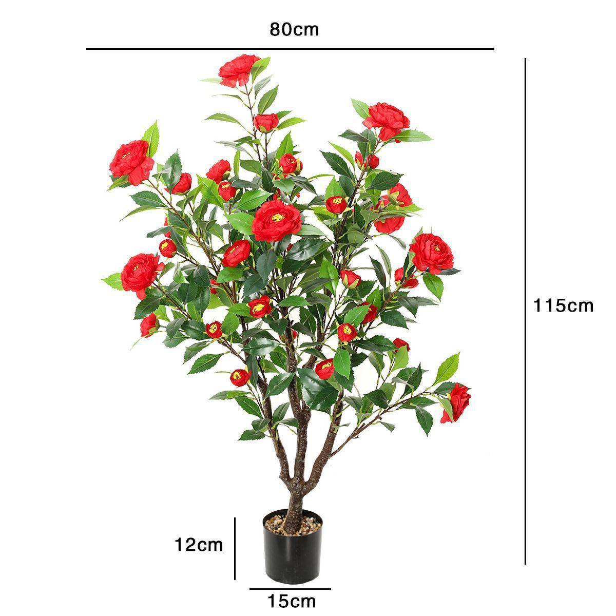 仿真花仿仿真山茶花SKA盆栽真花卉茶花树饰装景仿真花山茶花盆树