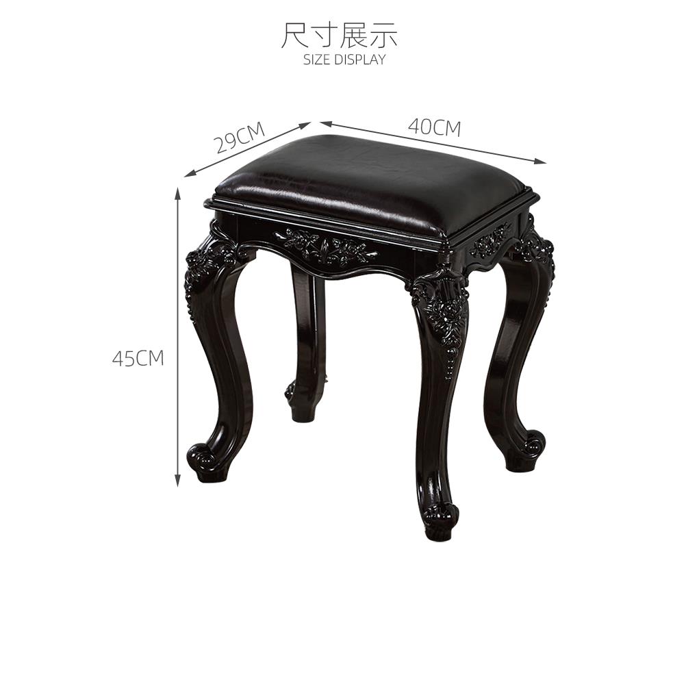 8欧式式梳妆台凳子化妆凳软包美小凳家用椅公主方卧美室J甲凳古筝