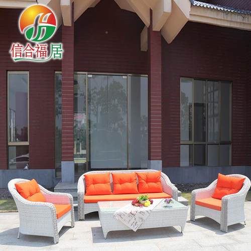 户纯外休闲沙编藤发铝合金框架藤艺手工庭编织80309院别墅酒店沙