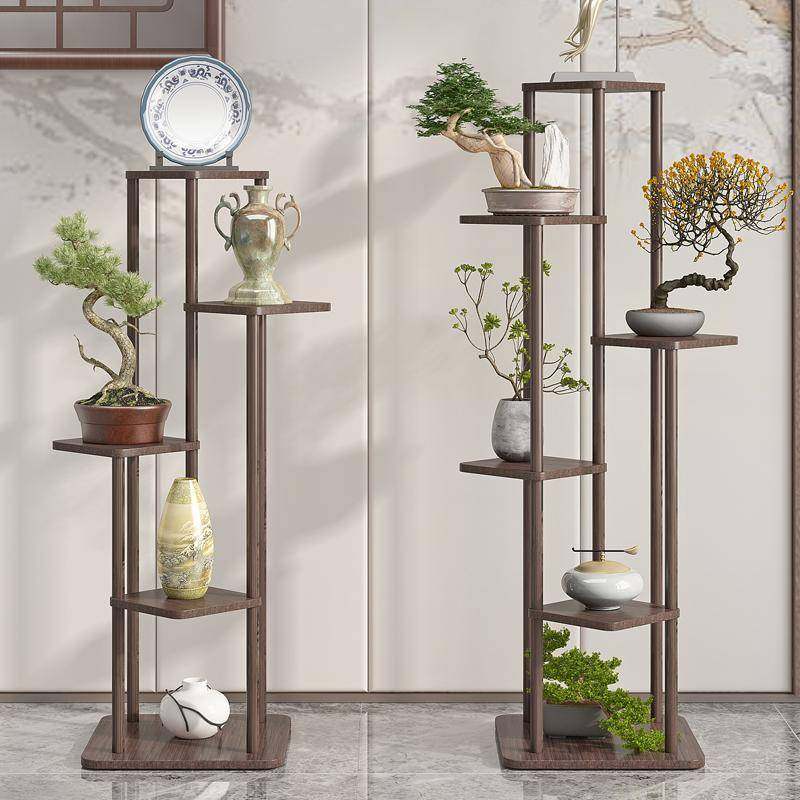 花架置物架阳台客厅落地式家用多肉托架支架实木靠墙电视柜旁花盆