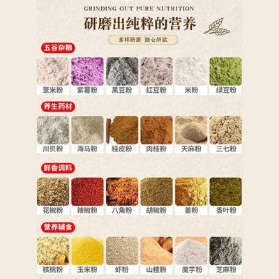 三七打粉机干湿两用多功能研磨机家用超细五谷材碾磨机商用