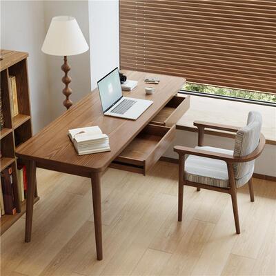 木家用台式实电脑桌学习桌作台现代工简飘约窗写字桌53286子办公