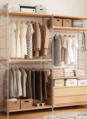 衣架衣帽14778间日式卧室落地衣架天立地衣顶柜开入放式步挂衣帽