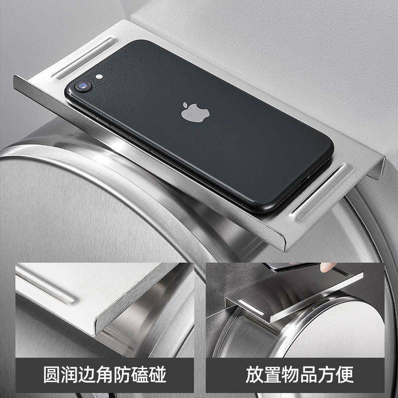 不锈钢大卷纸盒公共卫手BOH生间盒卷纸纸筒酒店壁挂式擦大盘巾厕