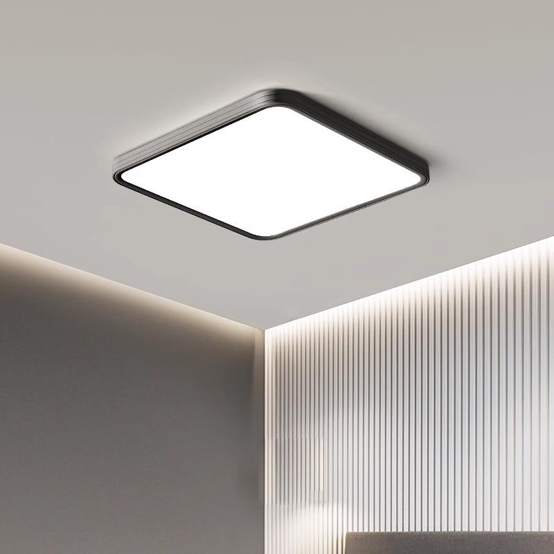 约吸顶灯客厅灯大厅主灯隙全光谱护眼现代简CFM缝无卧室黑色中山