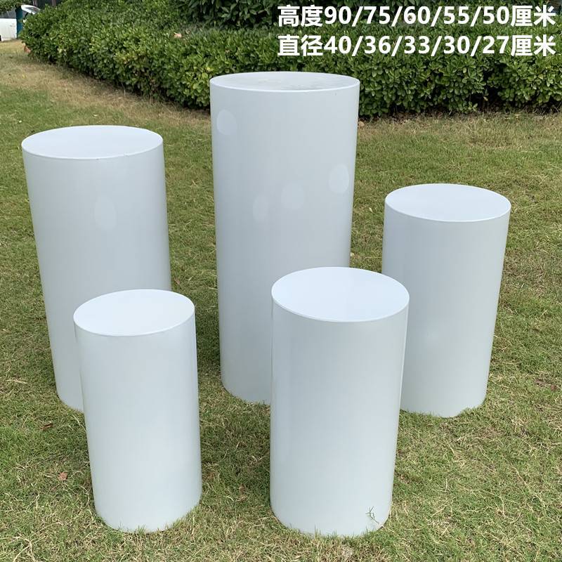 摆件新款蛋糕婚庆装饰迎宾台圆桌台圆柱体柱体区艺道具铁婚庆甜品