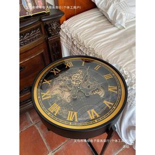 复古户感感美发式 边几小茶几小型民宿 厅钟表齿轮客沙无品牌