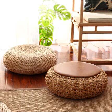 日式编无品牌/蒲圆形加厚坐垫榻榻米飘窗阳台地上修垫团禅茶道草