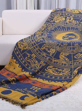 Dulcis沙挂发巾星座加厚保暖面编织毯欧式沙发两毯桌无品牌/黄布