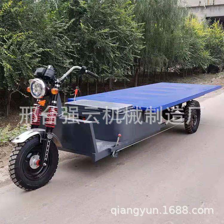 工地电动平三车厂轮倒PGL货加板长平板车区家具搬运平板运输车工