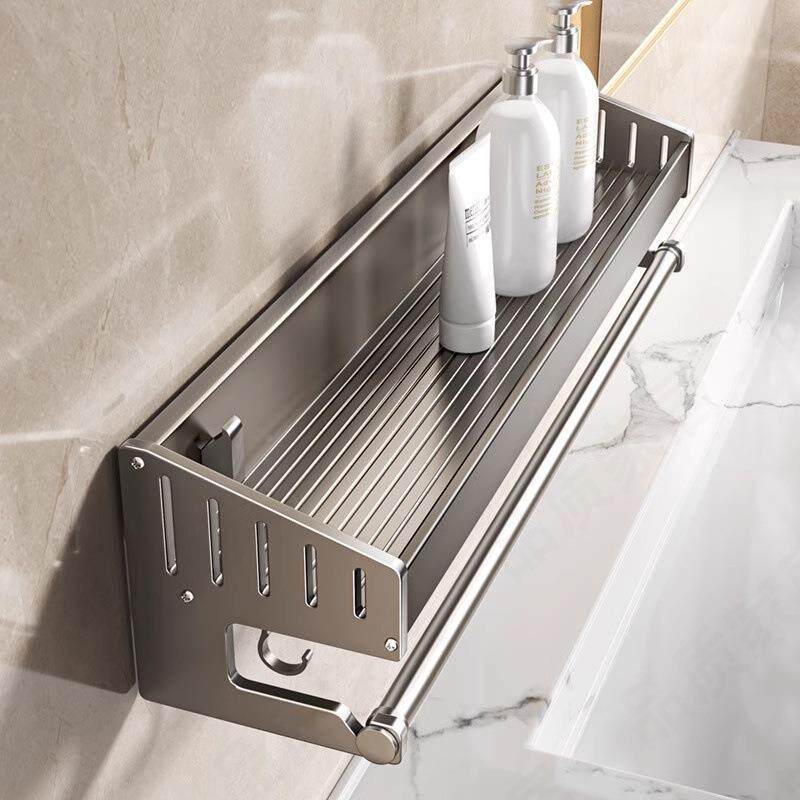 卫6248生间收纳架免德国打孔双层挂式架子铝空吸盘置物架浴室壁厕