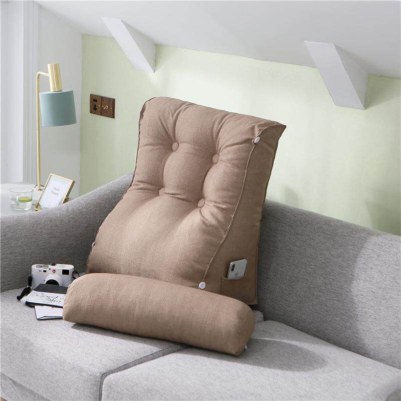 现简约纯色带头枕大靠HFU三背可调枕节床头角代靠枕飘窗沙发靠垫