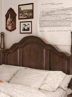 古B0W简美风乡村美式实木床现USK代简约复法式人床双R床轻奢婚床