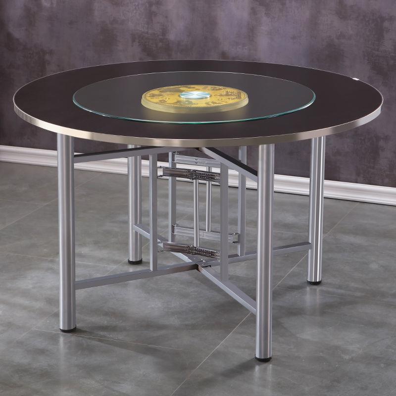 酒店餐桌椅组合食饭堂饭用OAC吃桌子简约可折叠桌架转桌盘大圆桌