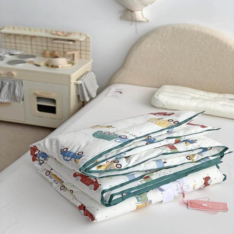 A类60S长通绒棉单人卡幼园午睡春盖被玉米QNO纤维可机洗秋儿冬被1
