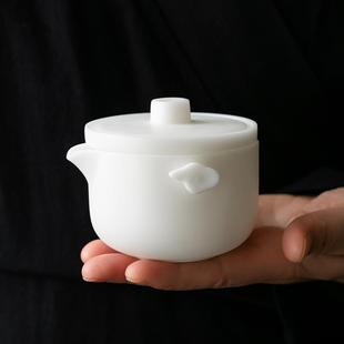 手抓茶壶茶具套装 冰种玉白瓷中式 泡茶家用围炉煮茶单壶陶瓷过滤壶