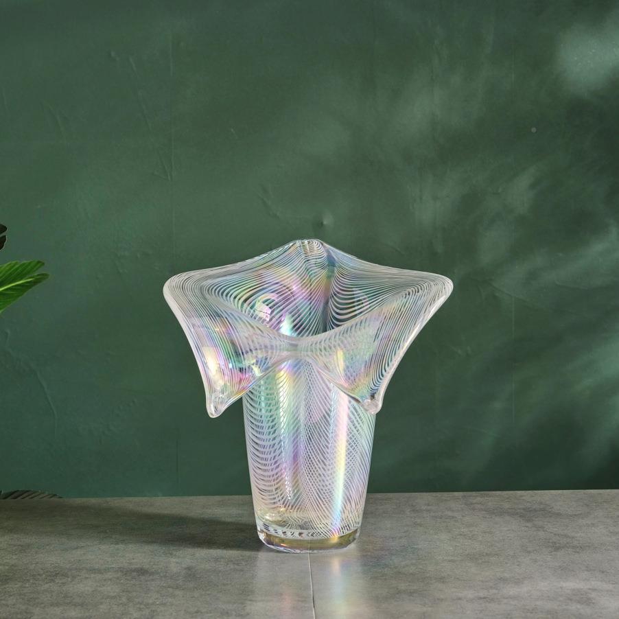 美式意几何条炫纹彩晶玻璃花瓶酒柜电视柜水样AUM板间软装家居摆