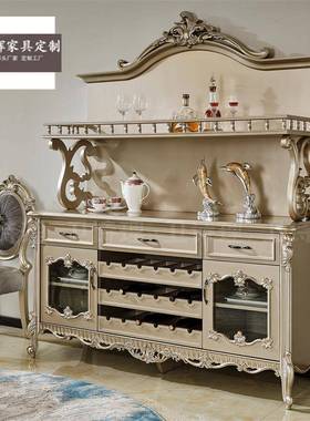 奢PVG华式实法木柜雕刻酒柜高端欧式餐厅家F用装饰E4