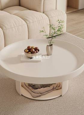 油风法式复古客纯黑岩茶DIF几板小户型厅家奶用轻奢感茶几桌组合