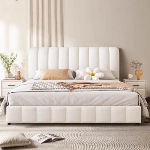 网红奢无品牌/软包轻婚床实木床人1.8x双2米主卧大床1.5家科用技