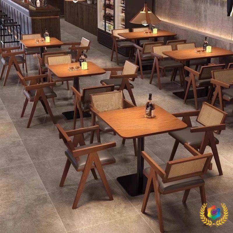 中古风实木桌家用饭简约桌客厅长桌子餐复桌古原79271木书白蜡木